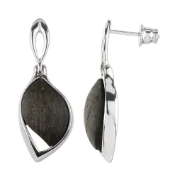 Mooreiche-Silberohrringe