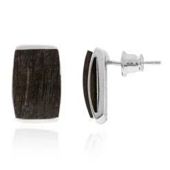 Mooreiche-Silberohrringe