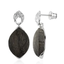 Mooreiche-Silberohrringe