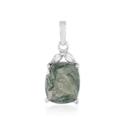 Moosachat-Silberanhänger