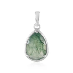 Moosachat-Silberanhänger