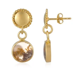 Moosachat-Silberohrringe (Bali Barong)