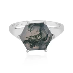 Moosachat-Silberring