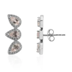 Morganit-Silberohrringe