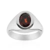 Mosambik-Granat-Herren-Silberring