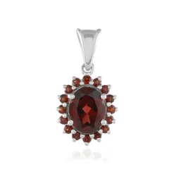 Mosambik-Granat-Silberanhänger