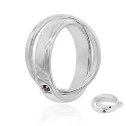 Mosambik-Granat-Silberanhänger