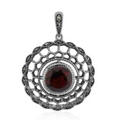 Mosambik-Granat-Silberanhänger (Annette classic)