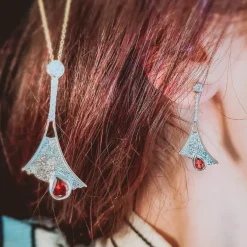 Mosambik-Granat-Silberanhänger