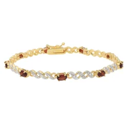 Mosambik-Granat-Silberarmband