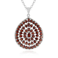 Mosambik-Granat-Silberhalskette
