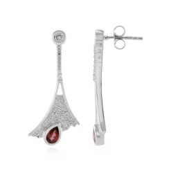 Mosambik-Granat-Silberohrringe