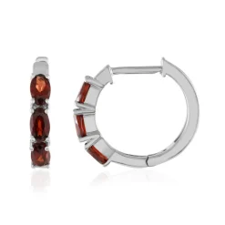 Mosambik-Granat-Silberohrringe