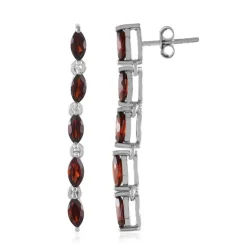 Mosambik-Granat-Silberohrringe
