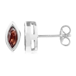 Mosambik-Granat-Silberohrringe