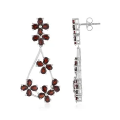 Mosambik-Granat-Silberohrringe