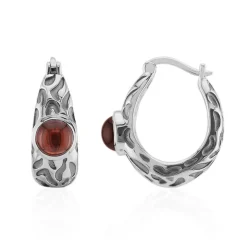 Mosambik-Granat-Silberohrringe (Remy Rotenier)