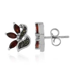 Mosambik-Granat-Silberohrringe