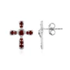 Mosambik-Granat-Silberohrringe