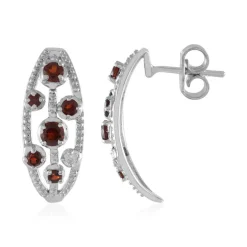 Mosambik-Granat-Silberohrringe