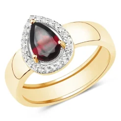 Mosambik-Granat-Silberring