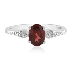 Mosambik-Granat-Silberring