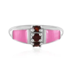 Mosambik-Granat-Silberring