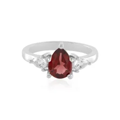 Mosambik-Granat-Silberring