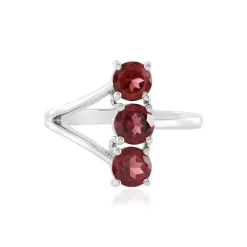 Mosambik-Granat-Silberring