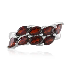 Mosambik-Granat-Silberring