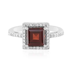 Mosambik-Granat-Silberring