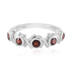 Mosambik-Granat-Silberring