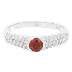 Mosambik-Granat-Silberring