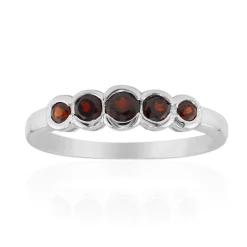 Mosambik-Granat-Silberring