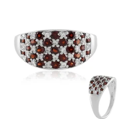 Mosambik-Granat-Silberring