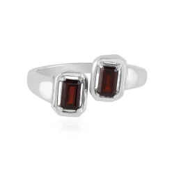 Mosambik-Granat-Silberring