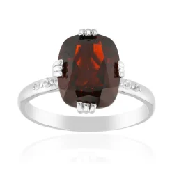 Mosambik-Granat-Silberring