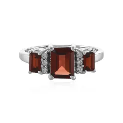 Mosambik-Granat-Silberring