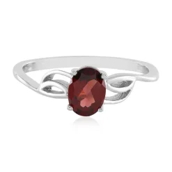 Mosambik-Granat-Silberring