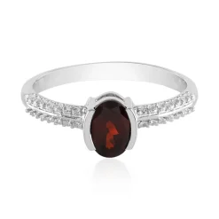 Mosambik-Granat-Silberring