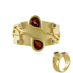 Mosambik-Granat-Silberring