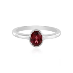 Mosambik-Granat-Silberring