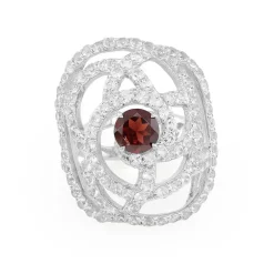 Mosambik-Granat-Silberring