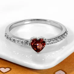 Mosambik-Granat-Silberring