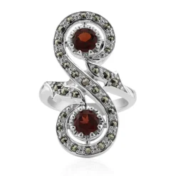 Mosambik-Granat-Silberring (Annette classic)