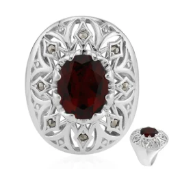 Mosambik-Granat-Silberring (Annette classic)