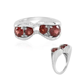 Mosambik-Granat-Silberring (SAELOCANA)