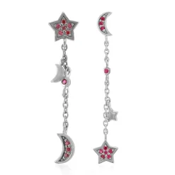 Mosambik-Rubin-Silberohrringe