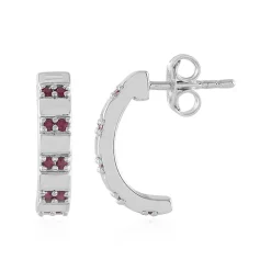 Mosambik-Rubin-Silberohrringe