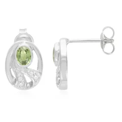 Mosambik-Saphir-Silberohrringe